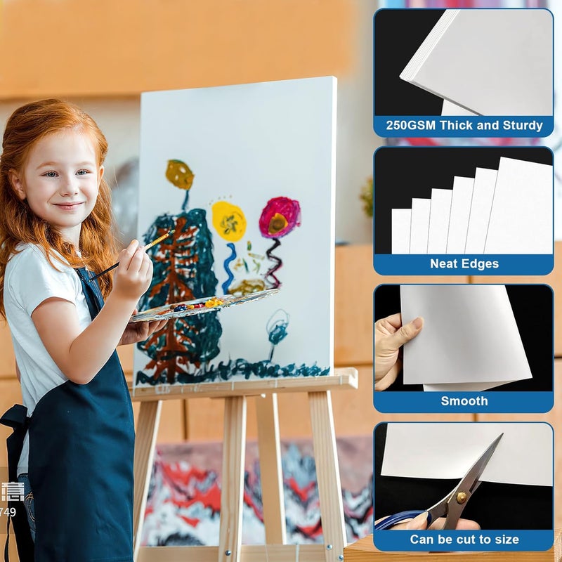 rookea 60 Pcs White Poster Board Paper 11x 14 Bulk, Vision Boards Blank Poster Paper for School Arts and Crafts, Classroom Projects, Presentations, Drawing, Scrapbooking, Graphic Displays - Image 3